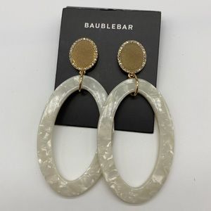 BaubleBar white resin gold earrings NEW